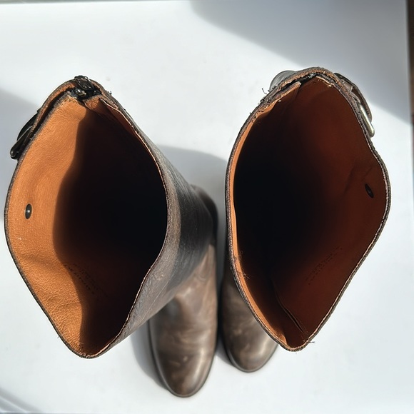 Frye Jayden Buckle Back Zip Tall Riding Boot In Slate-Sz 7 B - Picture 13 of 16